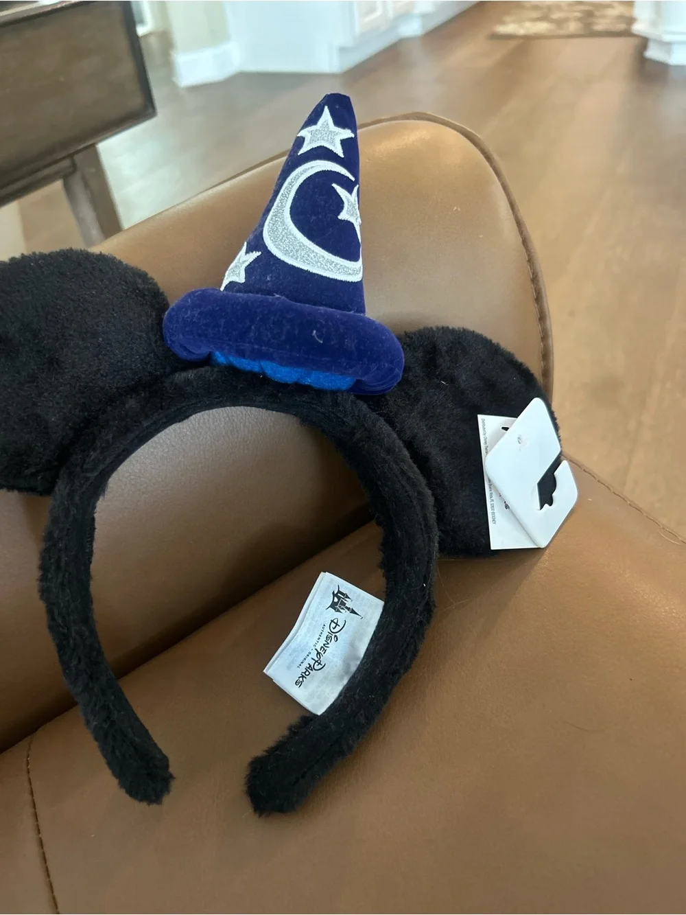 Disney Black Mickey Ear Headband with Navy Sorcerer Hat